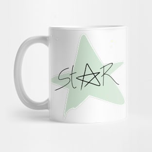 a star with typography Mug